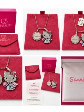 Rare Vintage Hello Kitty Aquarius Necklace Complete Set Y2K Sanrio QVC